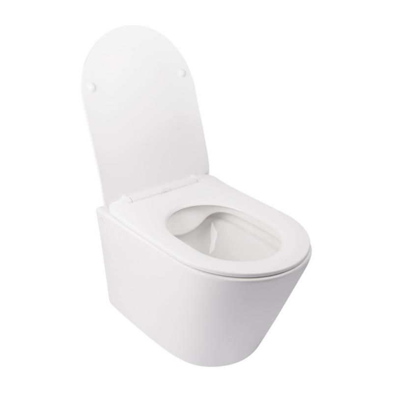 Унитаз подвесной Qtap Swan безободковый Ultra Quiet с сиденьем Soft-close QT16335179W QT16335179W &mdash; фото в Esantehnika