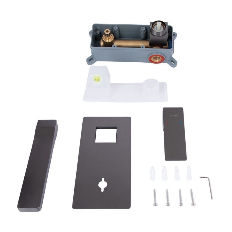 Смеситель для раковины Qtap Gemini скрытого монтажа QTGEM273GMB45695 Gunmetal Black PVD QTGEM273GMB45695 &mdash; фото в Esantehnika