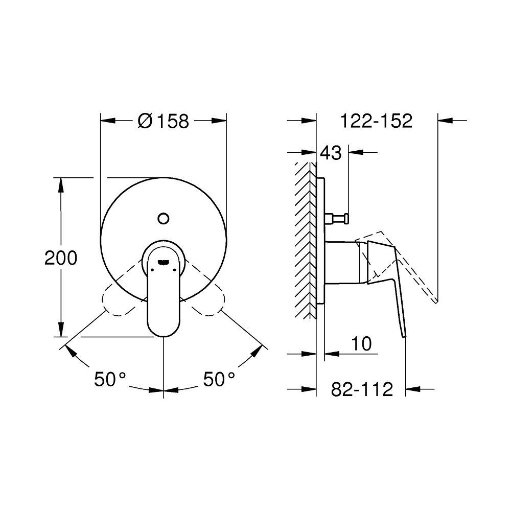 Змішувач для ванної Grohe Eurosmart Cosmopolitan 24045000 прихованого монтажу 24045000 &mdash; фото в Esantehnika