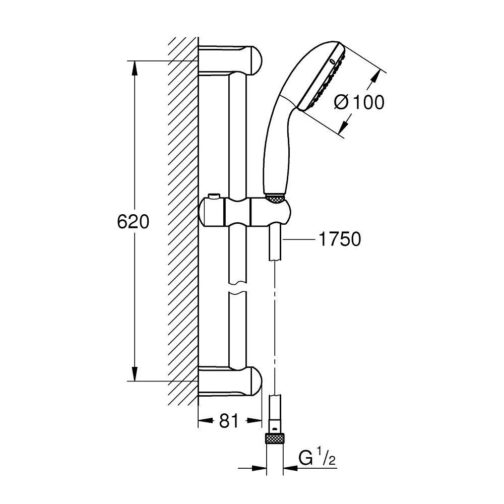 Душовий гарнітур Grohe 27924001 New Tempesta 100 27924001 &mdash; фото в Esantehnika