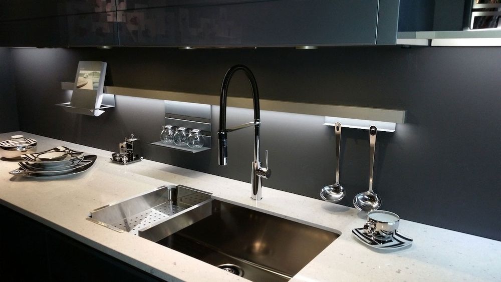 Смеситель для кухни Paffoni Light (цвет - хром/чёрный матовый) LIG179CRNO LIG179CRNO &mdash; фото в Esantehnika