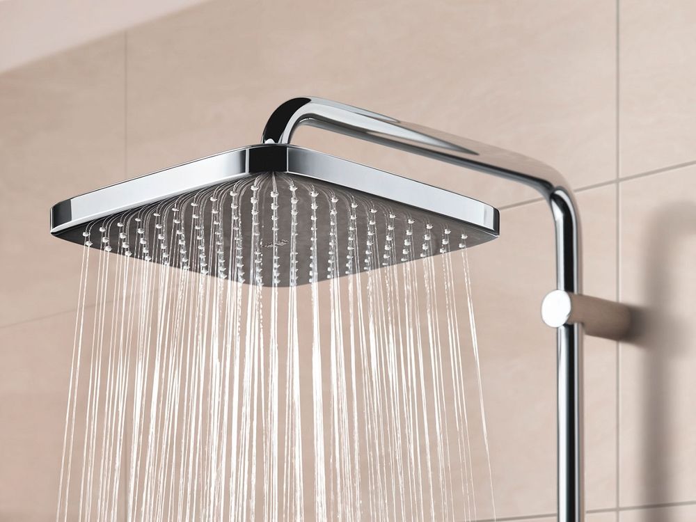 Верхній душ з EcoJoy Grohe QuickFix Vitalio Comfort 250 х 250 мм Cube (колір - хром) 26695000 26695000 &mdash; фото в Esantehnika