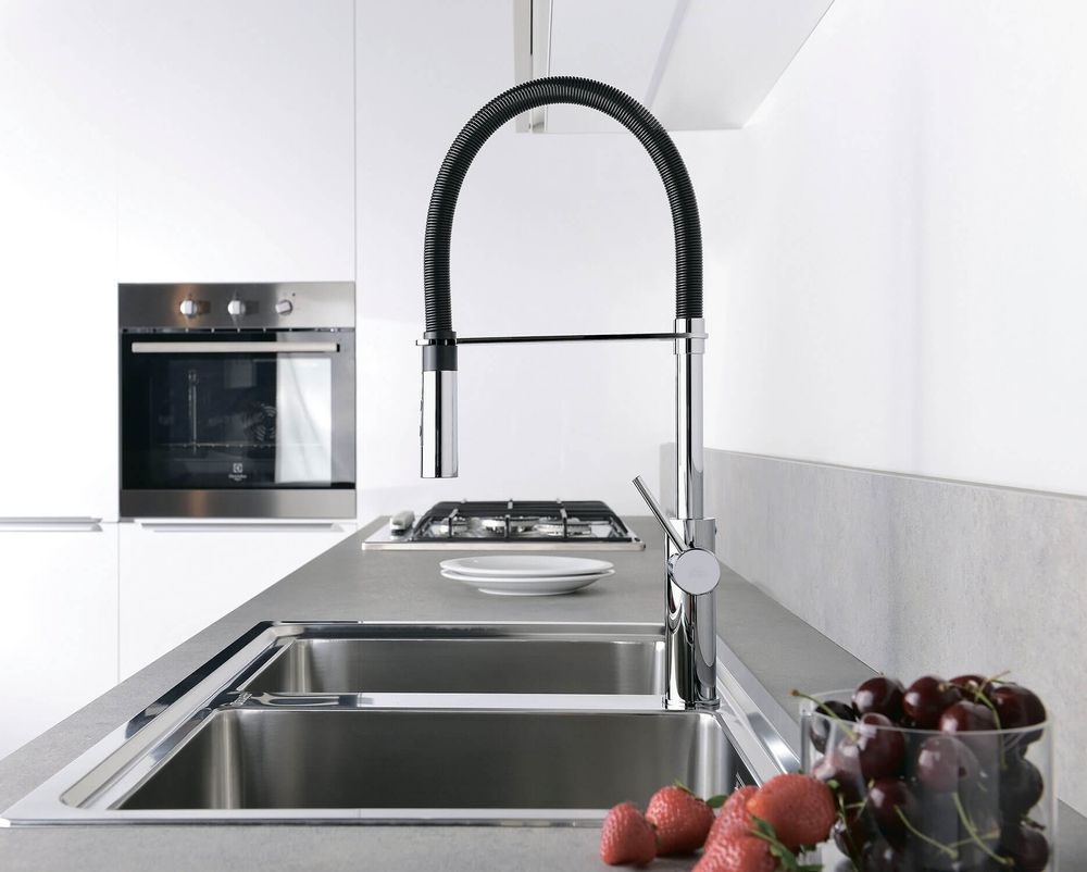 Смеситель для кухни Paffoni Light (цвет - хром/чёрный матовый) LIG179CRNO LIG179CRNO &mdash; фото в Esantehnika