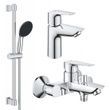 Комплект смесителей для ванной комнаты Grohe QuickFix Start Edge ColdStart (цвет - хром) UA202501SE UA202501SE &mdash; фото в Esantehnika