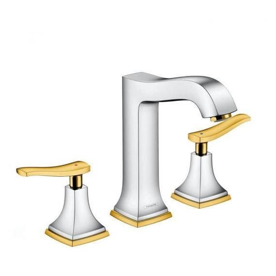 Змішувач для раковини двовиважальний Hansgrohe Metropol Classic хром/золото 31331090 31331090 &mdash; фото в Esantehnika