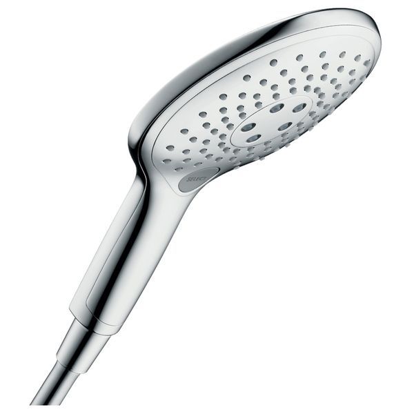 Лейка для душа Hansgrohe Raindance Select S EcoSmart 150 (цвет - хром), 3 вида струи 28588000 28588000 &mdash; фото в Esantehnika