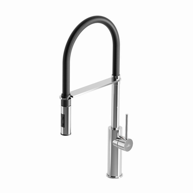 Смеситель для кухни Paffoni Light (цвет - хром/чёрный матовый) LIG179CRNO LIG179CRNO &mdash; фото в Esantehnika