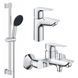 Комплект смесителей для ванной комнаты Grohe QuickFix Start Edge ColdStart (цвет - хром) UA202501SE UA202501SE &mdash; фото в Esantehnika