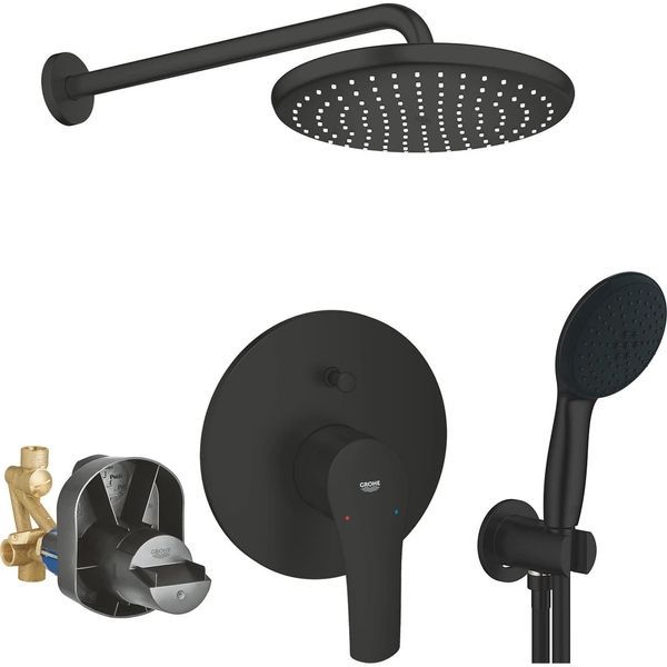 Душова система скрытого монтажу Grohe Eurosmart Tempesta 250 (UA26415SC8), чорна матова UA26415SC8 &mdash; фото в Esantehnika