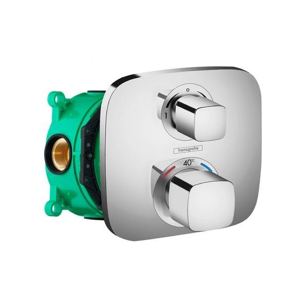 Термостат для душу Hansgrohe Ecostat E в комплекті із вбудовуваною частиною Ibox universal 15708000+01800180 15708000+01800180 &mdash; фото в Esantehnika