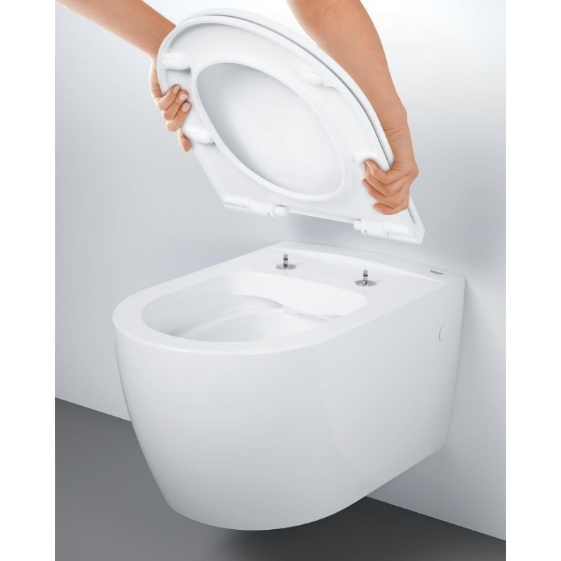 Комплект инсталляции GROHE Rapid SL 38536001 с подвесным унитазом Bau Ceramic Rimless 103860SH00 и кнопкой Skate Cosmopolitan 38732000, хром (UA38103SH0) UA38103SH0 &mdash; фото в Esantehnika