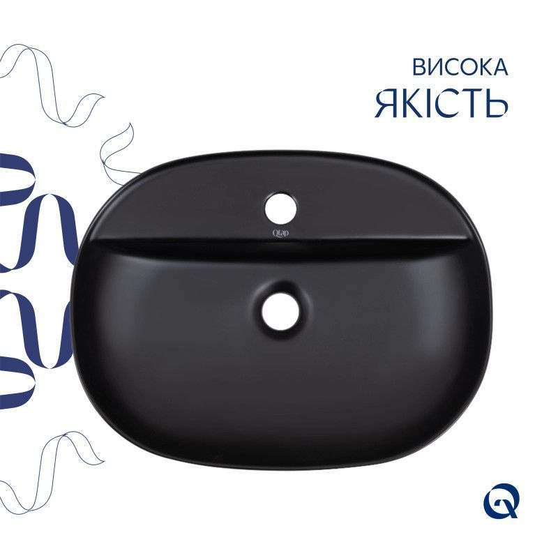 Раковина-чаша Qtap Scorpio 500x380x120 Matt black QT146533MB QT146533MB &mdash; фото в Esantehnika