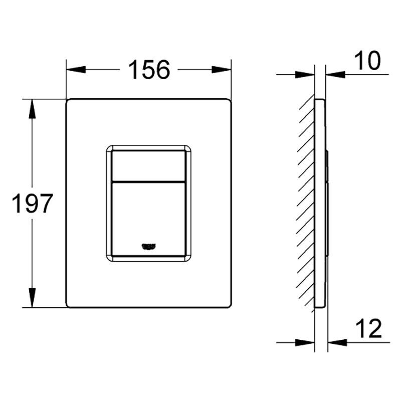 Комплект инсталляции GROHE Rapid SL 38536001 с подвесным унитазом Bau Ceramic Rimless 103860SH00 и кнопкой Skate Cosmopolitan 38732000, хром (UA38103SH0) UA38103SH0 &mdash; фото в Esantehnika