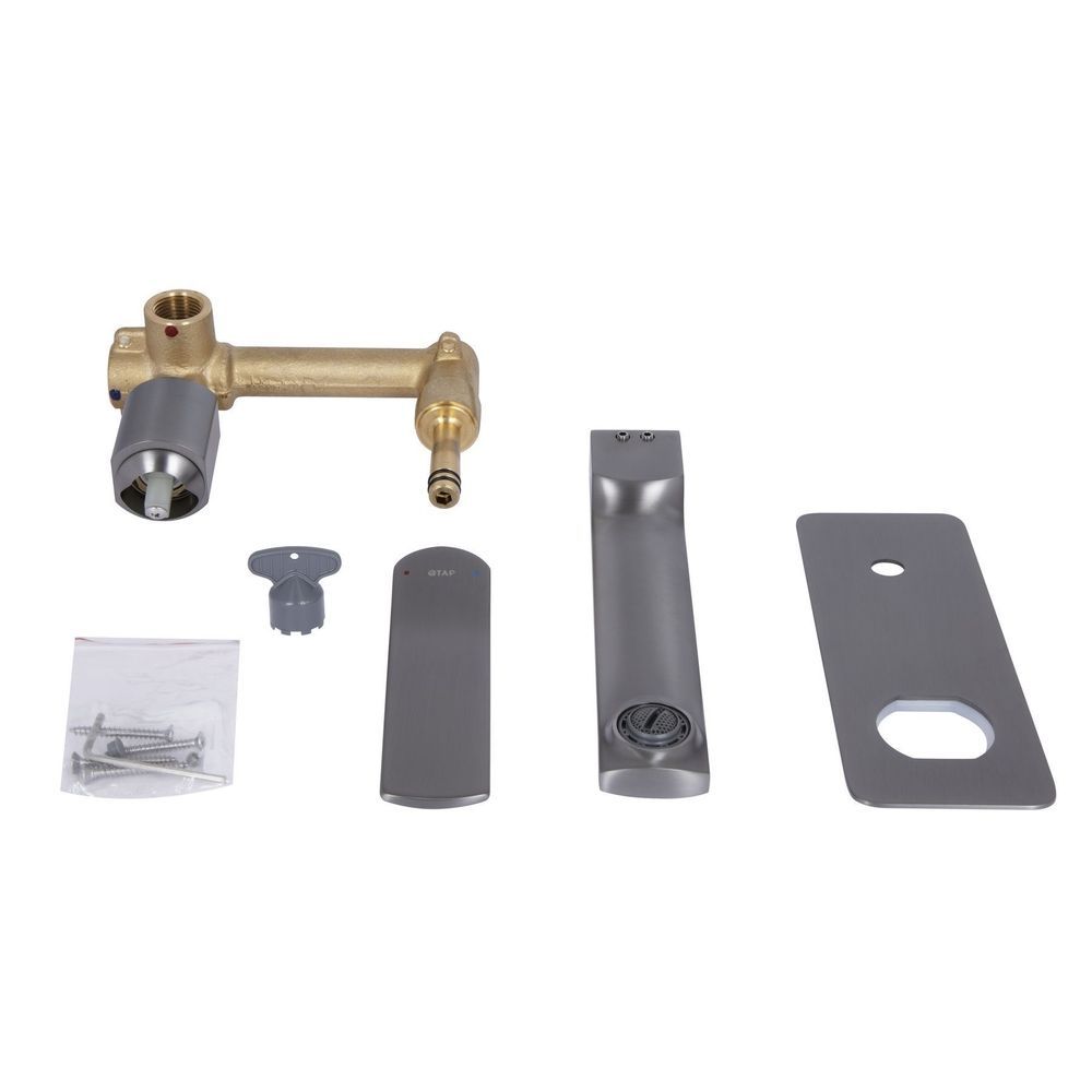 Змішувач для раковини Qtap Slavonice прихованого монтажу QTSLA273GMB45920 Gunmetal Black PVD QTSLA273GMB45920 &mdash; фото в Esantehnika