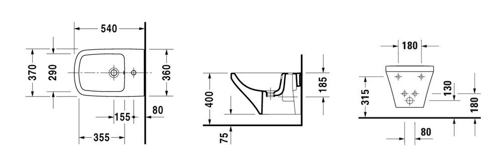 Биде подвесное Duravit DuraStyle (2287150000) 2287150000 &mdash; фото в Esantehnika
