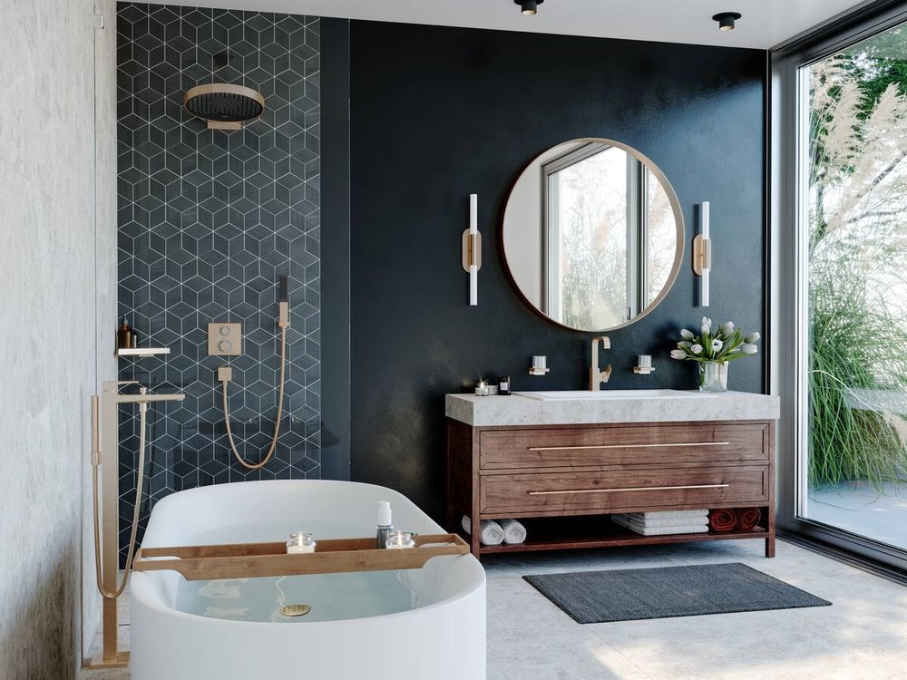 Верхній душ &Oslash; 360 мм Hansgrohe Rainfinity, 1 тип струменя (колір - шліфована бронза) 26230140 26230140 &mdash; фото в Esantehnika