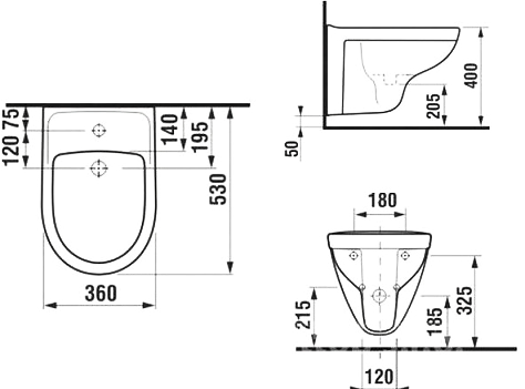 Біде підвісне Jika Lyra 53х36 см H8303810003021 H8303810003021 &mdash; фото в Esantehnika