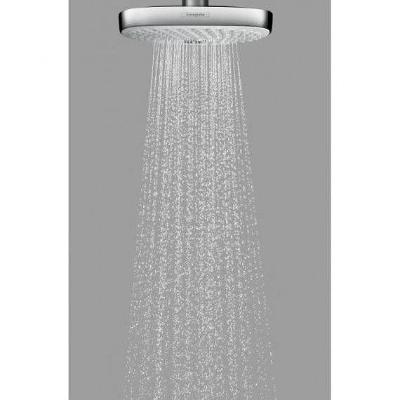 Верхний душ с тропическим душем Hansgrohe Raindance Select E хром/белый 27384400 27384400 &mdash; фото в Esantehnika
