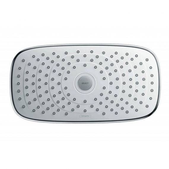 Верхний душ с тропическим душем Hansgrohe Raindance Select E хром/белый 27384400 27384400 &mdash; фото в Esantehnika