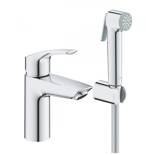 Смеситель для раковины с гигиеническим душем Grohe Eurosmart (23124003) 23124003 &mdash; фото в Esantehnika