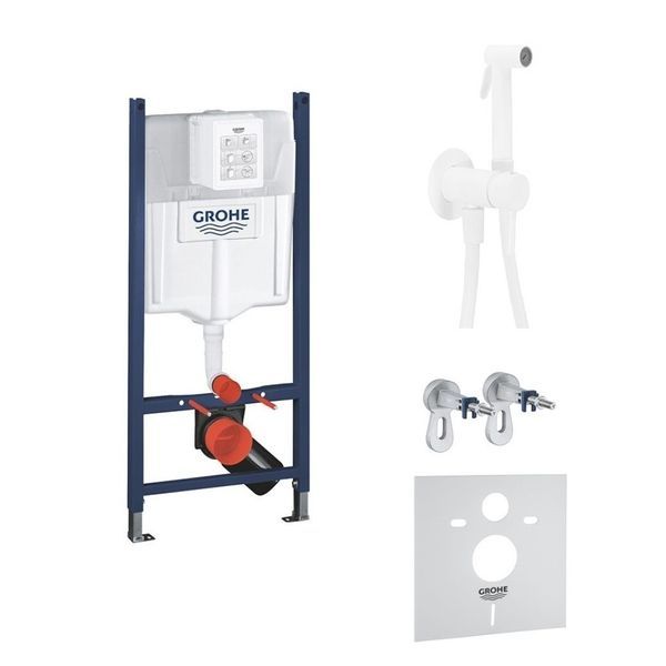 Система інсталяції для унітазу Grohe Rapid SL3в1 + Гігієнічний душ із змішувачем Paffoni Tweet Round Mix, білий (3884000G+ZDUP110BO) 3884000G+ZDUP110BO &mdash; фото в Esantehnika