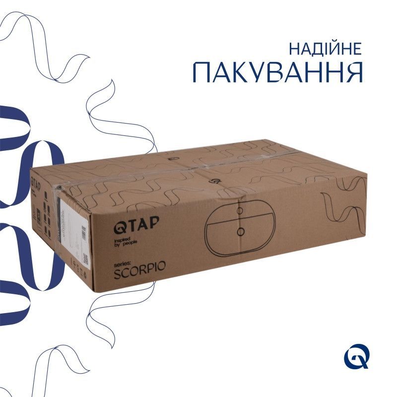 Раковина Qtap Scorpio 600х400х120 White QT14118045W QT14118045W &mdash; фото в Esantehnika