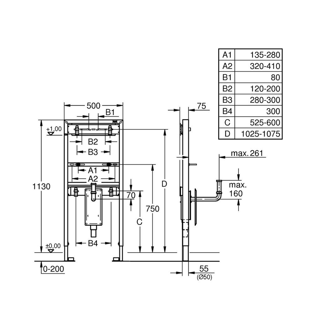 Інсталяція для раковини із вбудованим сифоном Grohe Rapid SL (38625001) 38625001 &mdash; фото в Esantehnika
