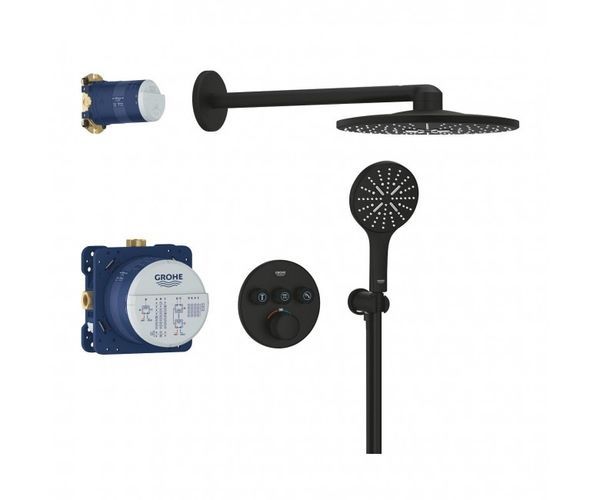 Душевая система Grohe Grohtherm SmartControl Rainshower 310 фантомный чёрный (34863KF0) 34863KF0 &mdash; фото в Esantehnika