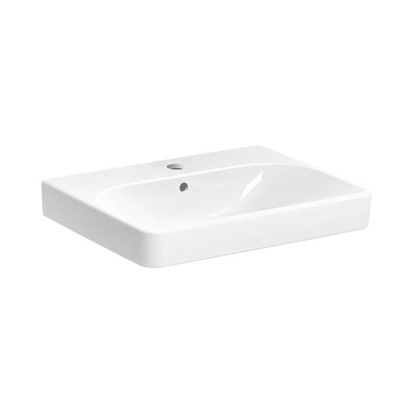 Раковина підвісна Geberit Smyle Square 60х48х16,5 см, з 1 отвором під змішувач 500.229.01.1 500.229.01.1 &mdash; фото в Esantehnika