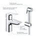 Змішувач для раковини з гігієнічним душем Grohe QuickFix Start Edge (колір - хром) 23773001 23773001 &mdash; фото в Esantehnika
