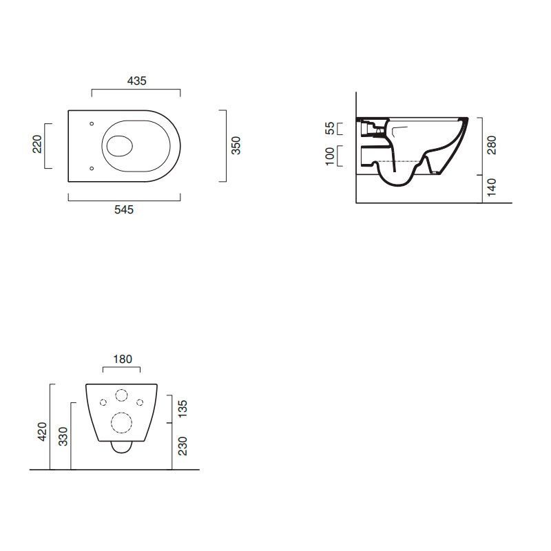 Унітаз підвісний Rimless (безободковий) Catalano Sfera Eco в комплекті з сидінням Soft Close 1VSF54RECO00+5ZECOFN00 1VSF54RECO00+5ZECOFN00 &mdash; фото в Esantehnika