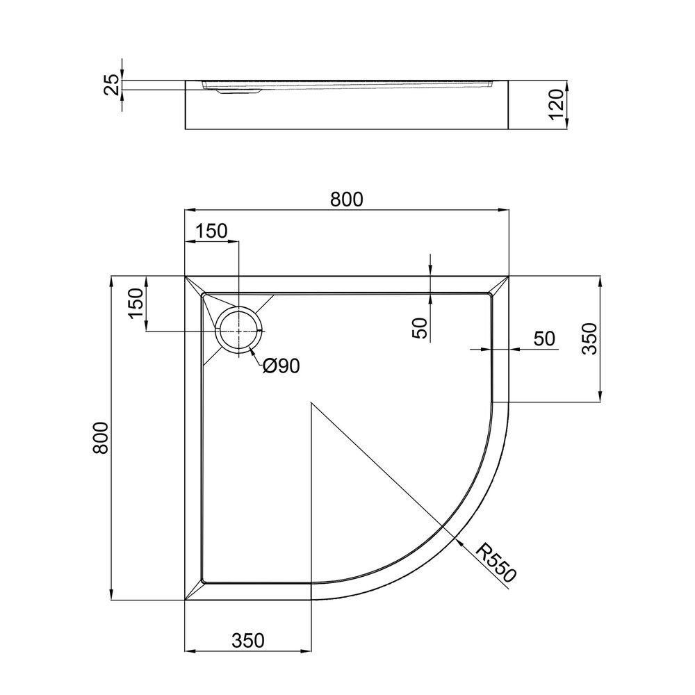 Душевой поддон Qtap Robin 308812C 80x80x12 см + сифон ROBIN308812C &mdash; фото в Esantehnika
