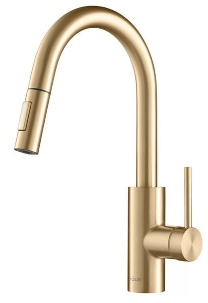 Змішувач для кухні з висувною лійкою Kraus Oletto (колір-золото) KPF-2620BB KPF-2620BB &mdash; фото в Esantehnika