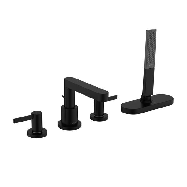 Змішувач на борт ванни Hansgrohe Finoris (колір - чорний матовий), з душовим гарнітуром 76444670 76444670 &mdash; фото в Esantehnika