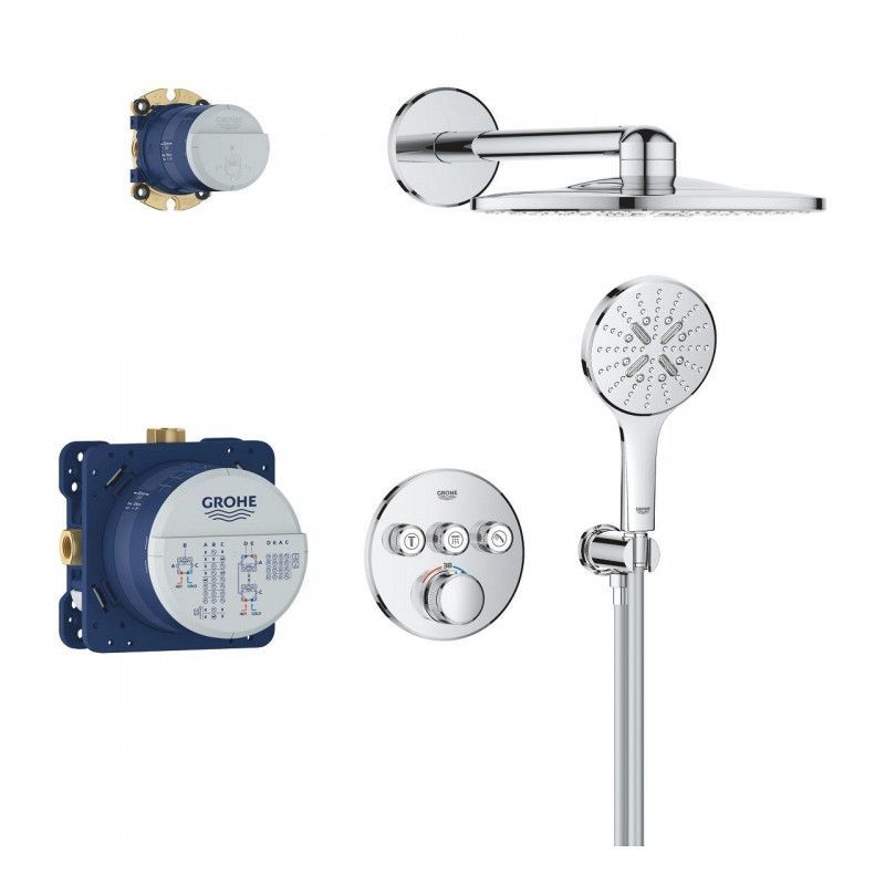 Душова система прихованого монтажу Grohe Grohtherm SmartControl зRainshower SmartActive 310 хром 34863000 34863000 &mdash; фото в Esantehnika