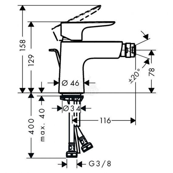 Змішувач для біде Hansgrohe Talis E (колір - чорний матовий) 71720670 71720670 &mdash; фото в Esantehnika