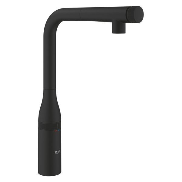 Змішувач для кухні Grohe Essence Smartcontrol з висувною лійкою, чорний матовий (31928KF0) 31928KF0 &mdash; фото в Esantehnika