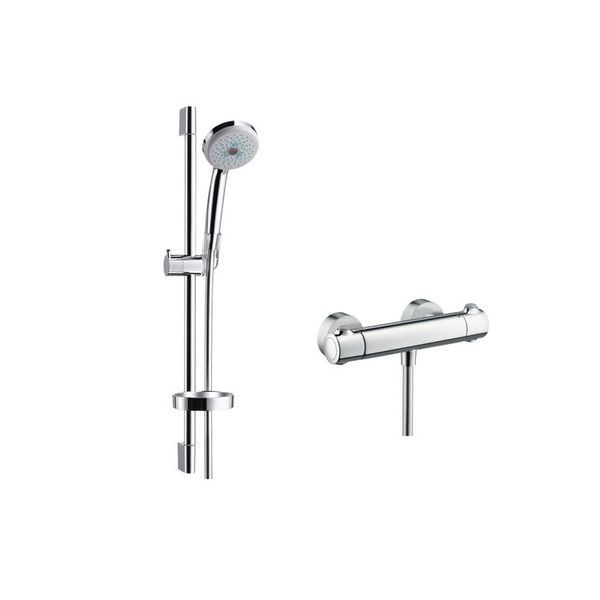Душевой гарнитур с термостатом Hansgrohe Croma 100 Multi 27086000 27086000 &mdash; фото в Esantehnika