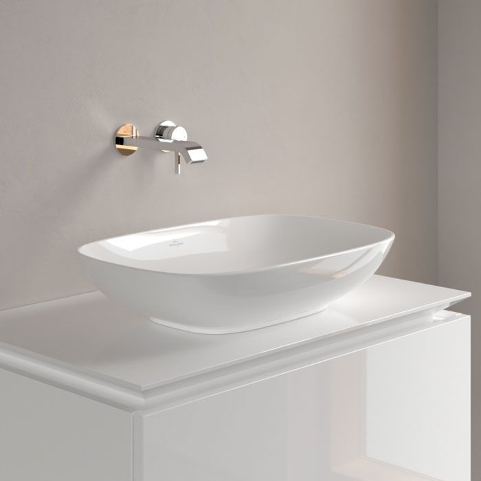 Раковина накладна Villeroy & Boch Loop & Friends 560 х 380 х h120 мм, білий альпійський (з переливом) 4A490001 4A490001 &mdash; фото в Esantehnika
