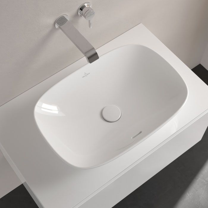 Раковина накладна Villeroy & Boch Loop & Friends 560 х 380 х h120 мм, білий альпійський (з переливом) 4A490001 4A490001 &mdash; фото в Esantehnika