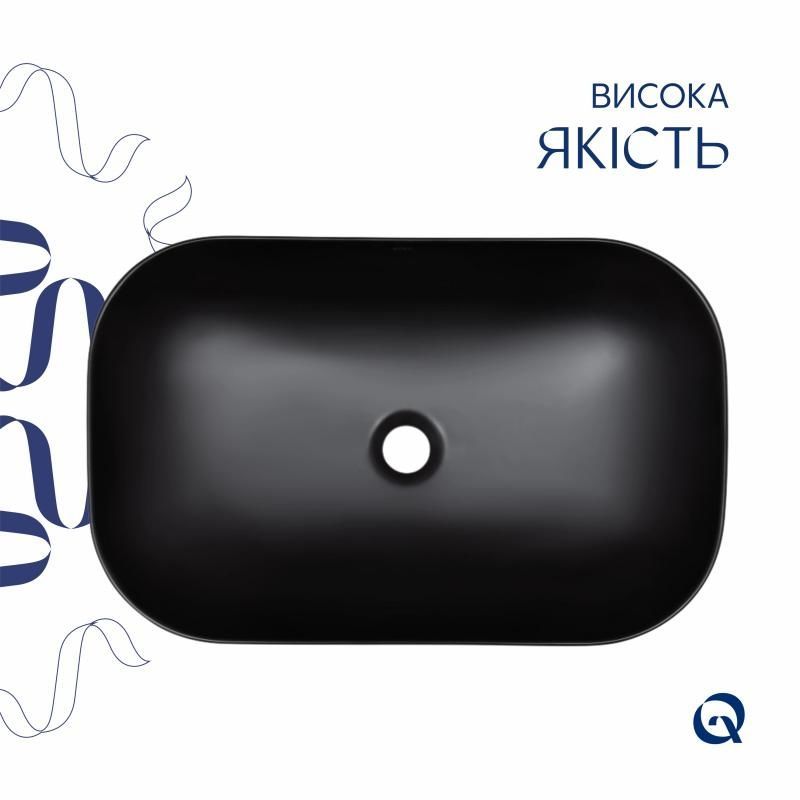 Раковина-чаша Qtap Robin 600x390x150 Matt black QT132143PMBMBN QT132143PMBMBN &mdash; фото в Esantehnika