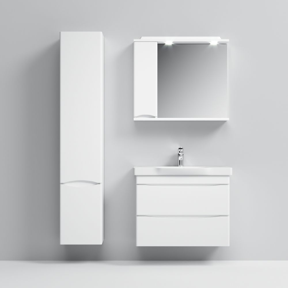Тумба с раковиной AM PM Like 80 см белый глянец M80-FHX0802-WC0802-38 M80-FHX0802-WC0802-38 &mdash; фото в Esantehnika