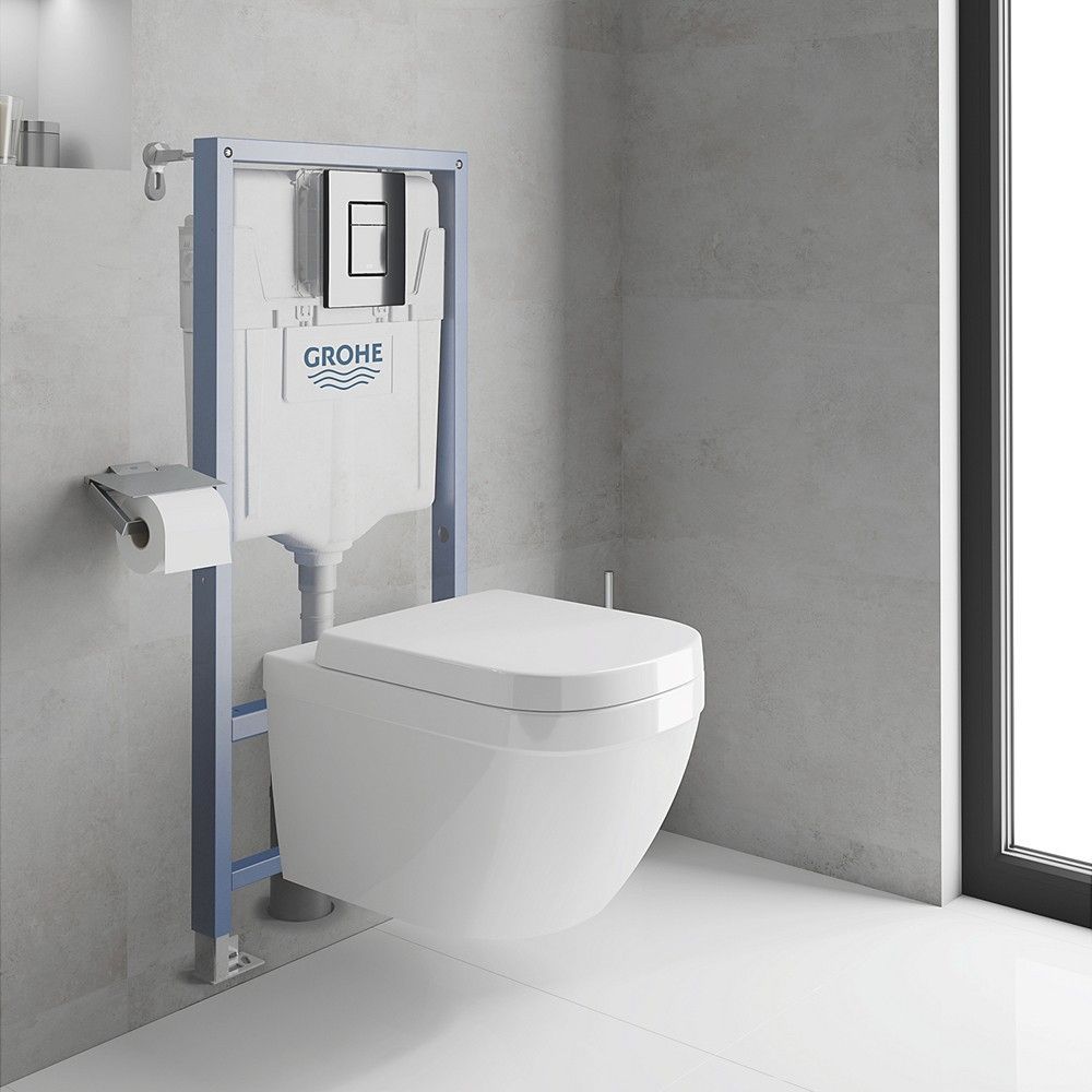 Инсталляция для унитаза Grohe Rapid SL 3в1 с клавишей Skate Cosmopolitan (цвет-черный глянец) 39940000 39940000 &mdash; фото в Esantehnika