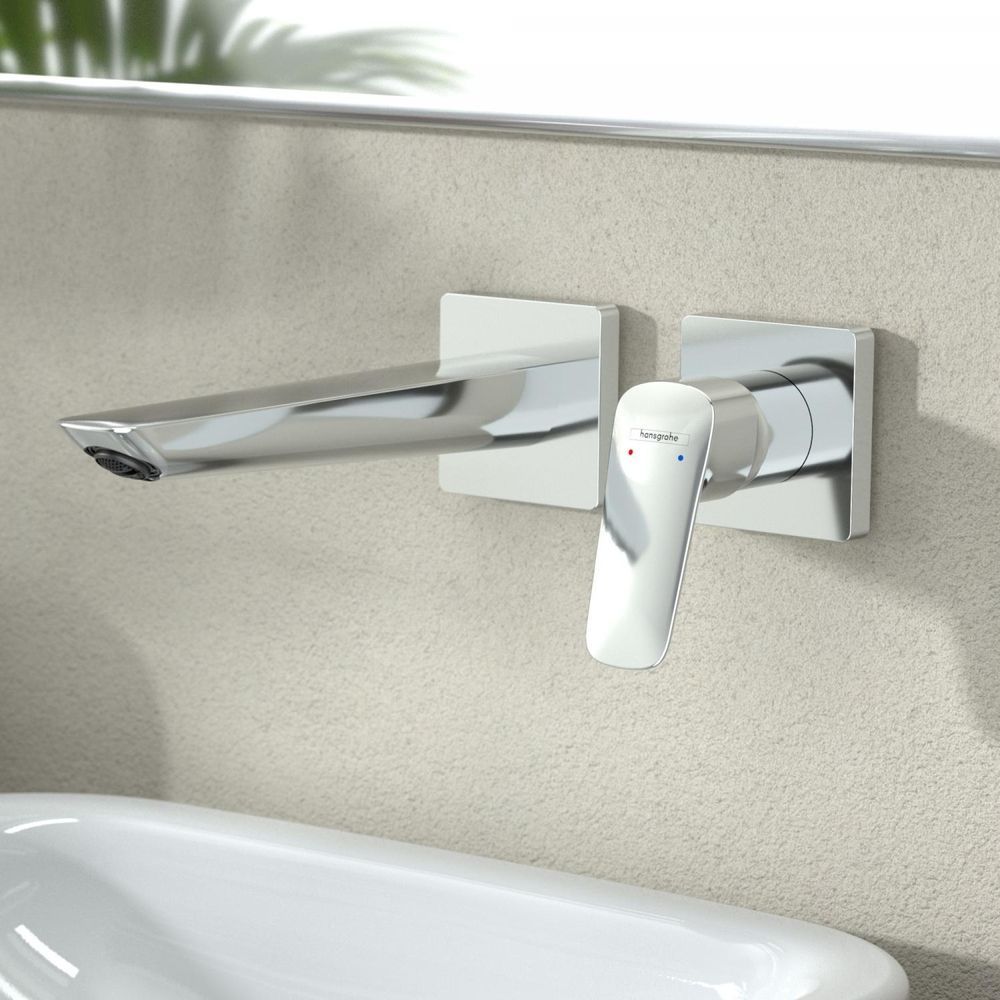 Смеситель для раковины настенный Hansgrohe Logis Fine (цвет - хром), излив 205 мм 71256000 71256000 &mdash; фото в Esantehnika
