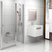 Душові двері RAVAK Chrome CSD2-120 двоелементні, розстібні 1200 мм h1950, профіль білий, скло TRANSPARENT 0QVGC100Z1 0QVGC100Z1 &mdash; фото в Esantehnika