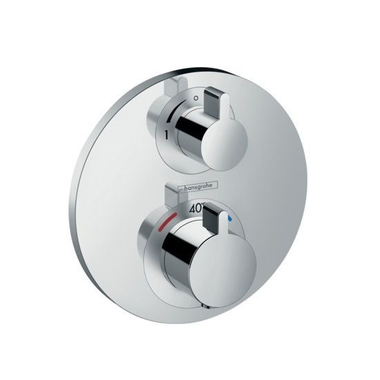 Термостат для душу із запірним вентилем Hansgrohe Ecostat S (колір - хром) 15757000 15757000 &mdash; фото в Esantehnika