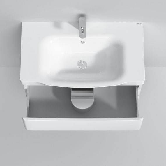 Тумба с раковиной AM PM Like 80 см белый глянец M80-FHX0802-WC0802-38 M80-FHX0802-WC0802-38 &mdash; фото в Esantehnika