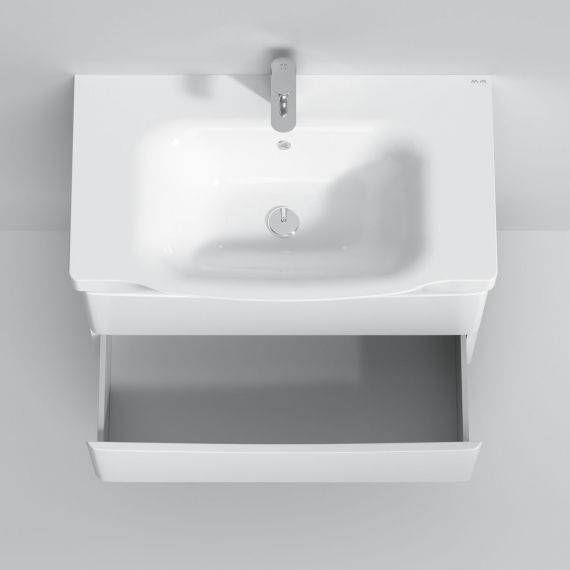 Тумба с раковиной AM PM Like 80 см белый глянец M80-FHX0802-WC0802-38 M80-FHX0802-WC0802-38 &mdash; фото в Esantehnika