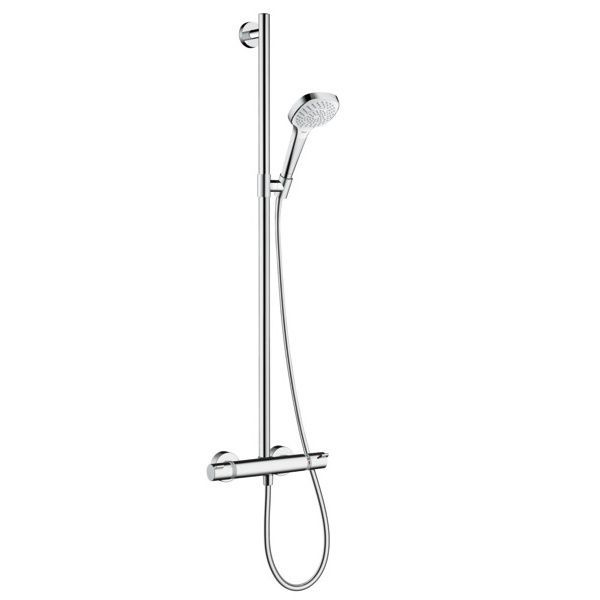 Душевой гарнитур с термостатом Hansgrohe Croma Select E (цвет - хром/белый) 27248400 27248400 &mdash; фото в Esantehnika