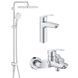 Набір змішувачів для ванни 3в1 Grohe Eurosmart New (UA123246R0) UA123246R0 &mdash; фото в Esantehnika